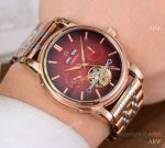 Copy Omega Grand Complications Watches Rose Gold Red Dial
